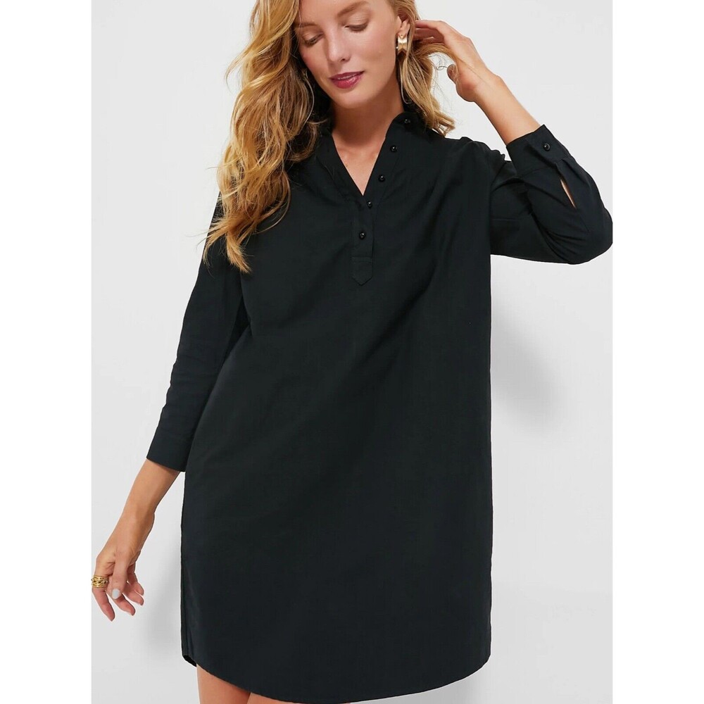 Tuckernuck Black Long-Sleeve Mini Shirt Dress